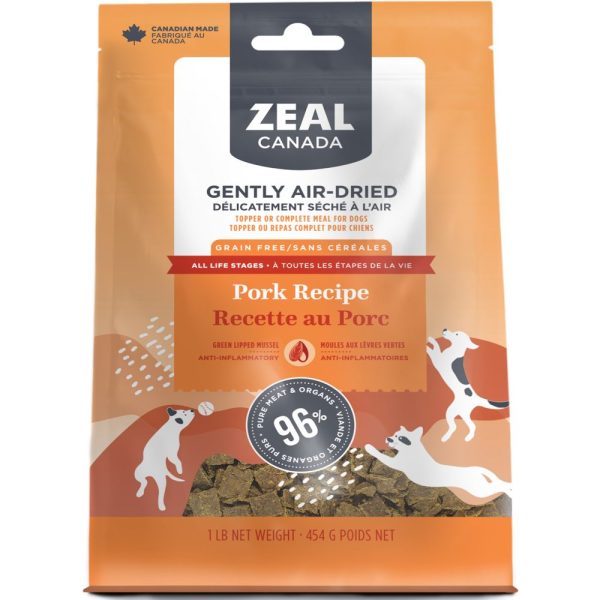 Zeal Canada Gently Air-Dried Pork Recipe Dry Dog Food 1lb Supply