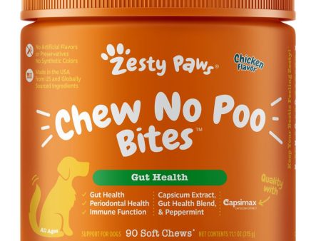 Zesty Paws Chew No Poo Bites Chicken Flavor Dog Supplement Chews 90ct Online now