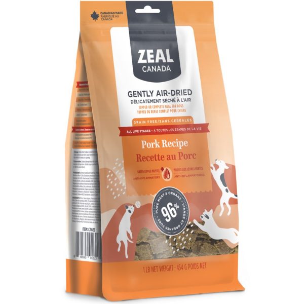 Zeal Canada Gently Air-Dried Pork Recipe Dry Dog Food 1lb Supply