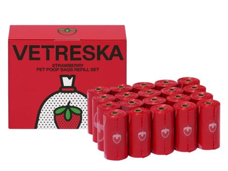 VETRESKA Strawberry Scented Dog Poop Bags 300pc For Discount