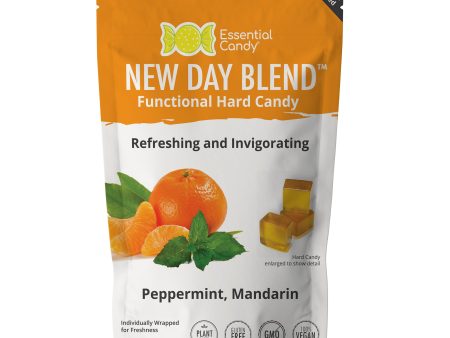 New Day Blend Functional Hard Candy, Cooling Freshness, Organic Peppermint, Mandarin, Gluten-Free, Non-GMO, Vegan For Discount