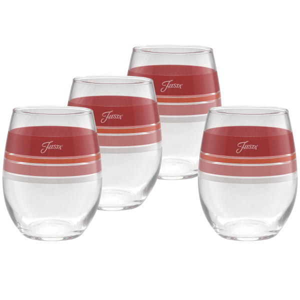 15 oz. Fiesta® Edgeline Sunset Horizon Stemless Wine – Set of 4 Online