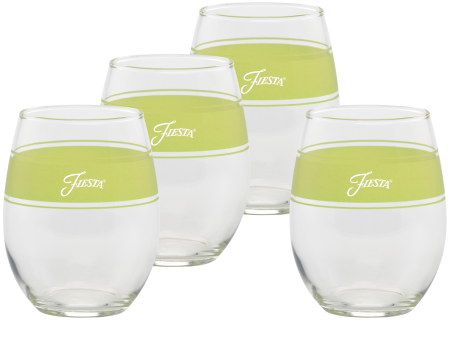 15 oz. Fiesta® Frame Stemless Wine Lemongrass – Set of 4 Online now