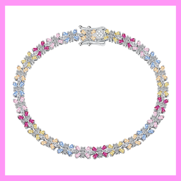 【2-43.8#】Rainbow Bee  Bracelet  for female fashion daily engagement wedding anniversary birthday present Fashion