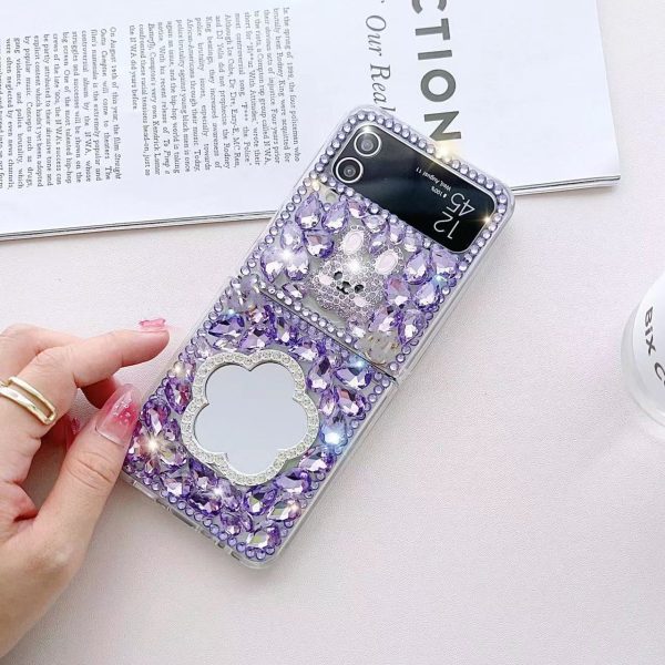 [4-15]Folding Phone Case for Samsung Zflip5 6 Case Mirror ZFlip3 4 Luxury Flip Phone Case Protective Cover Supply