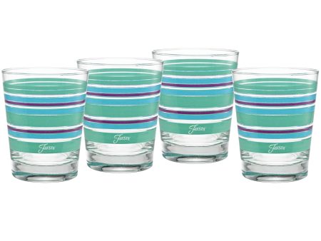 15 oz. Fiesta® Farmhouse Chic Stripes Tapered Double Old Fashion – Set of 4 Sale