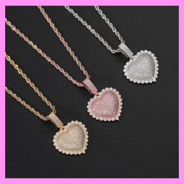 【3-53#】heart necklace for female Daily gatherings birthday gifts anniversary presents Sale