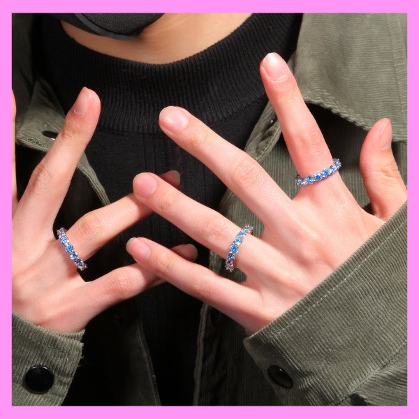 【1-26#】blue band ring  for unisex fashion daily engagement wedding anniversary Online Hot Sale