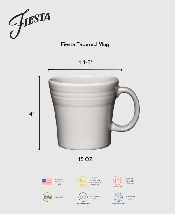 White 15 OZ Set of 4 Tapered Mugs Online