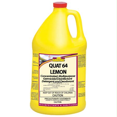 Simoniz Quat 64 Lemon Germicidal Disinfectant Detergent(Gal.) Hot on Sale