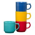 Fiesta 16 OZ Set of 4 Vibrant Mixed Stackable Mug Set Supply