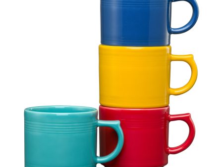 Fiesta 16 OZ Set of 4 Vibrant Mixed Stackable Mug Set Supply