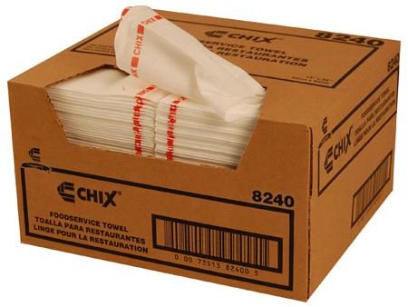 Chicopee Chix Utility Towels-White-Red(13  x 21 ) For Sale