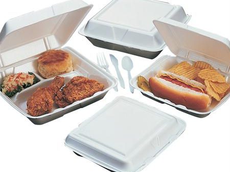 Dart Foam Hinged Lid Containers-White(Large) on Sale