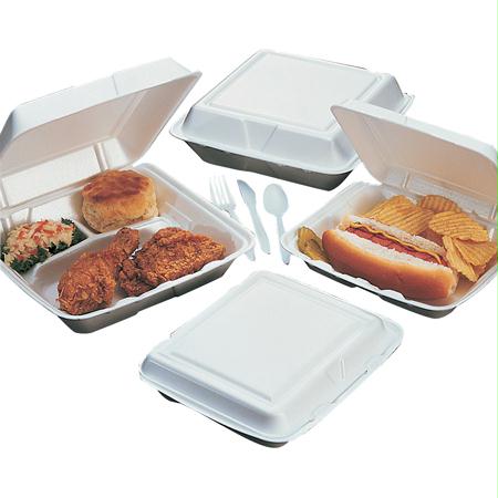 Dart Foam Hinged Lid Containers-White(Large) on Sale