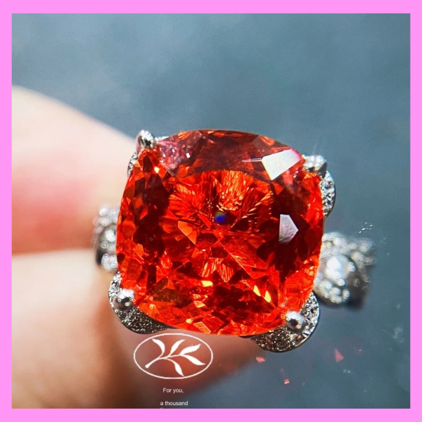 【1-05#】5ct Purple and orange ring for Anniversary Birthday Daily Engagement Wedding For Cheap