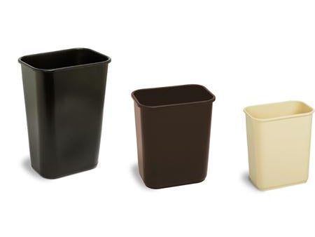 Continental Rectangular Plastic Wastebaskets-Beige(13 5-8 Qt.) on Sale