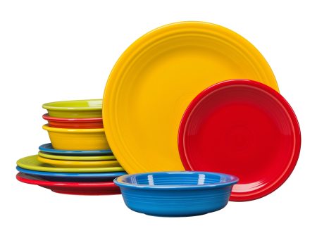 Bright Classic Rim 12-Piece Dinnerware Set, Service for 4 Online Hot Sale