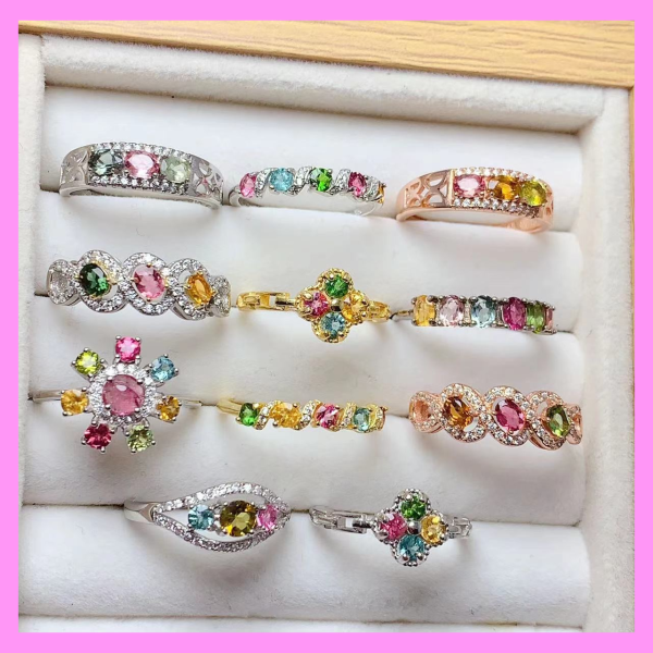 【1-01.12#】Rainbow Ring  for female fashion daily engagement wedding anniversary birthday present Fashion