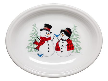 Snowman and Lady 11 5 8 Inch Medium Oval Serving Platter Sale