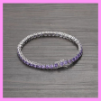 【2-43.2#】Silver Purple Tennis Bracelet  for female fashion daily engagement wedding anniversary birthday present For Discount