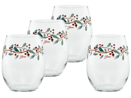 15 oz. Fiesta® Nutcracker Holly Stemless Wine – Set of 4 Hot on Sale