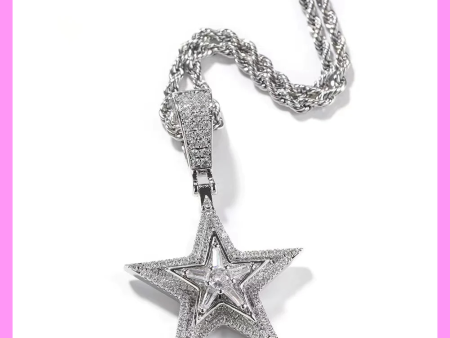 【3-25#】spin star necklaces for female male daily Cheap