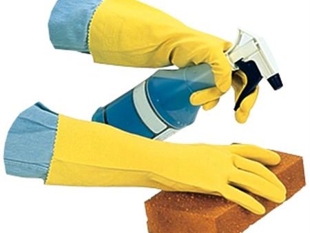 Impact Flock Lined Latex Gloves-Yellow(Large) For Cheap