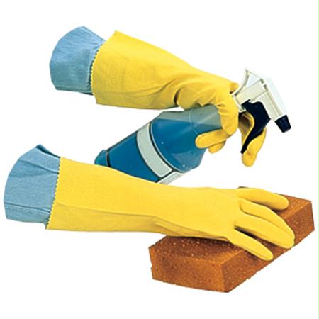 Impact Flock Lined Latex Gloves-Yellow(Large) For Cheap