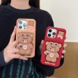 [3-8]Applicable Apple 16promax stand luck bear phone case iPhone16 15 14 13pro cartoon cute Online Hot Sale