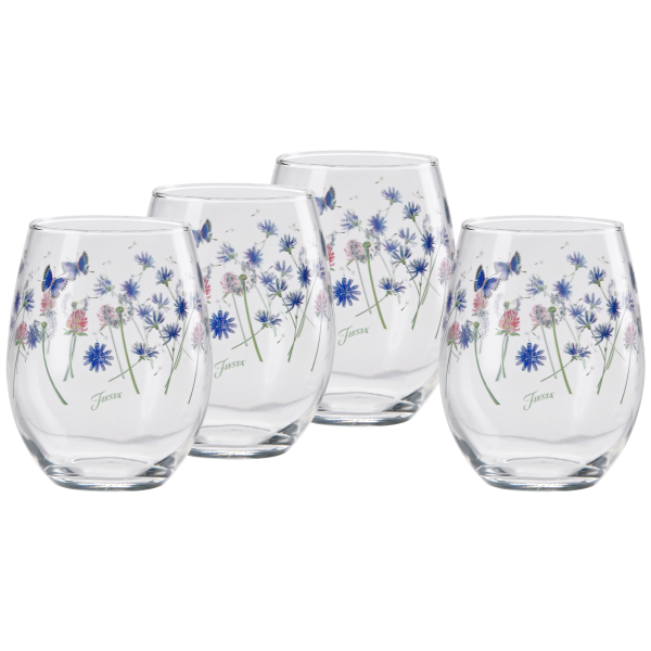 15 oz. Fiesta® Breezy Floral Stemless Wine – Set of 4 For Cheap