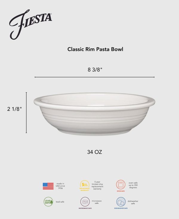 Classic Rim 8 3 8 Inch Pasta Bowl 34 OZ Online Sale