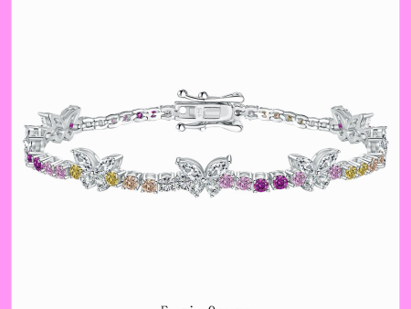 【2-43.3#】Rainbow Butterfly Bracelet  for female fashion daily engagement wedding anniversary birthday present Fashion