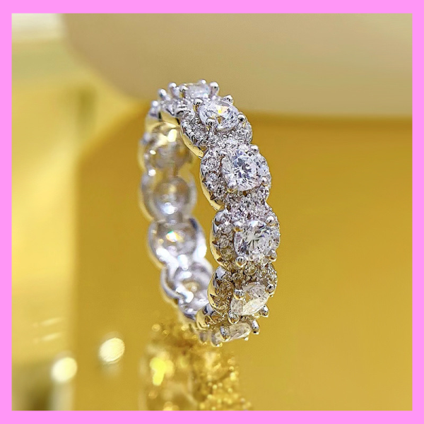 【1-01.13#】Square Band Ring  for female fashion daily engagement wedding anniversary birthday present Fashion