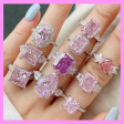 【1-01.9#】 Pink Series Ring  for female fashion daily engagement wedding anniversary birthday present Online Sale