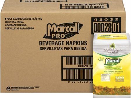 Marcal Pro 1 Ply Beverage Napkin(500 ct.) Online