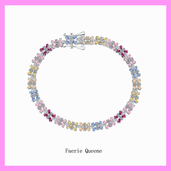 【2-43.8#】Rainbow Bee  Bracelet  for female fashion daily engagement wedding anniversary birthday present Fashion