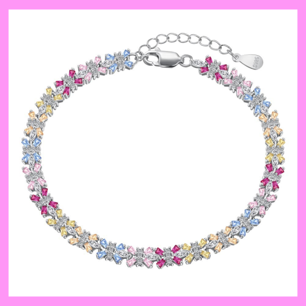 【2-43.8#】Rainbow Bee  Bracelet  for female fashion daily engagement wedding anniversary birthday present Fashion