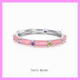 【1-01.30#】Pink Thin Band Ring for female fashion daily engagement wedding anniversary birthday present For Discount