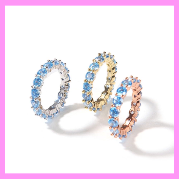 【1-26#】blue band ring  for unisex fashion daily engagement wedding anniversary Online Hot Sale