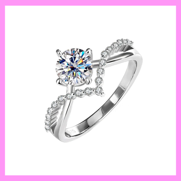 【1-16#】MOSIN 1ct Crown love ring for Female Engagement Daily Birthday Anniversary(adjustable) Online Hot Sale