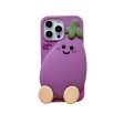 [3-6]For Apple 16promax Cute Stand Eggplant Phone Case iPhone 16 15 14 13pro fun Supply