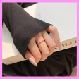 【1-01.30#】Pink Thin Band Ring for female fashion daily engagement wedding anniversary birthday present For Discount