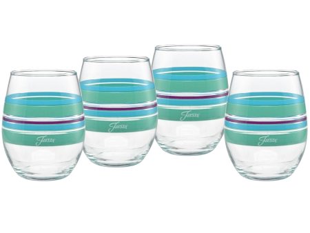 15 oz. Fiesta® Farmhouse Chic Stripes Stemless Wine – Set of 4 Fashion