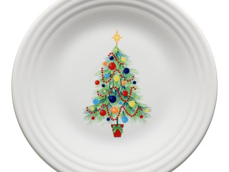 Christmas Tree on White Classic Rim 9 Inch Luncheon Plate Online now