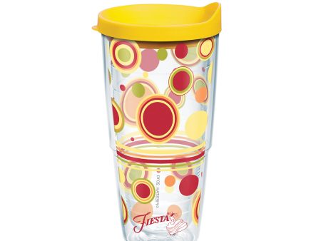 Fiesta® Dots Sunny 24 oz Tumbler with Yellow Lid Online Sale