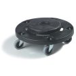 Carlisle FVP Economy Round Container Dolly-Black Hot on Sale