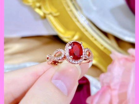 【1-13#】Rose gold ring in red for Female Daily Birthday Anniversary For Discount