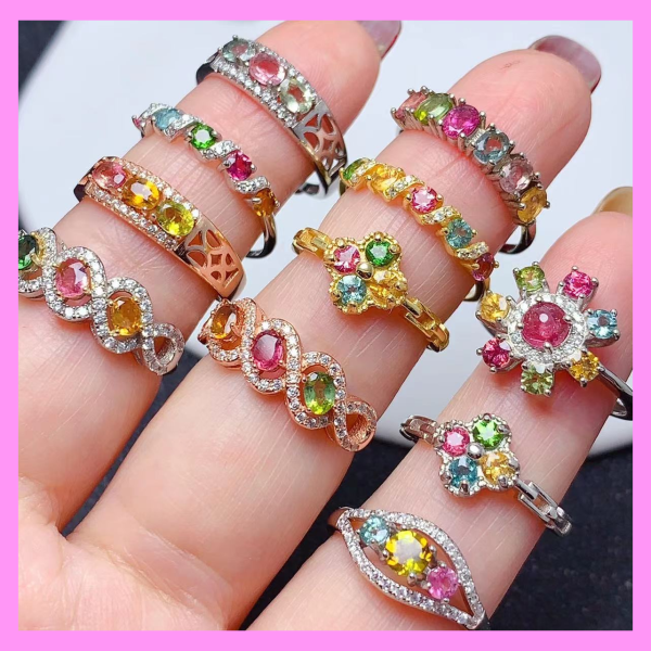 【1-01.12#】Rainbow Ring  for female fashion daily engagement wedding anniversary birthday present Fashion