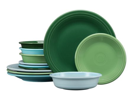 Aegean Classic Rim 12-Piece Dinnerware Set, Service for 4 For Cheap